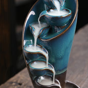 Incensário Cascata Cerâmico Azul Shizen