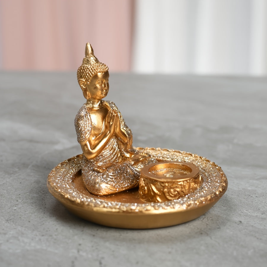 Incensário Buda Dourado em Meditação