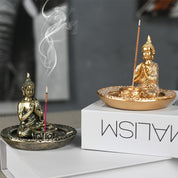 Incensário Buda Dourado em Meditação