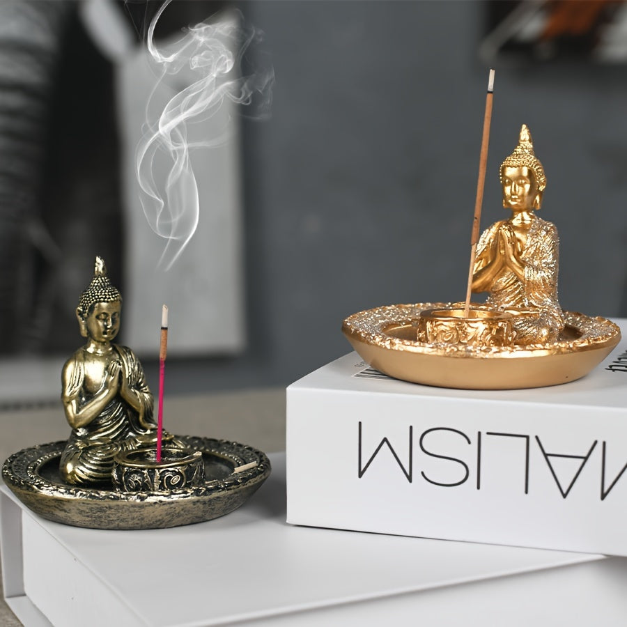 Incensário Buda Dourado em Meditação
