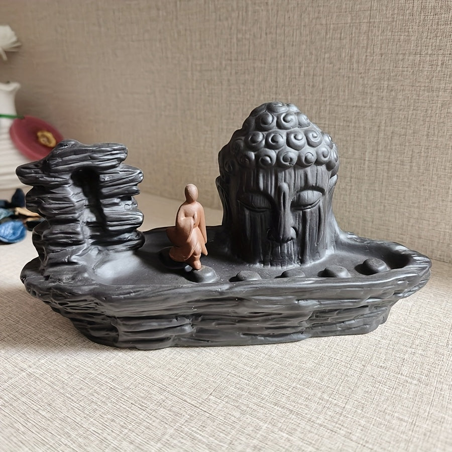 Incensário Buda Meditativo com Cascata
