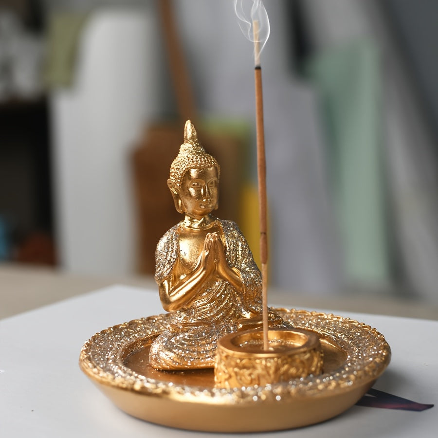 Incensário Buda Dourado em Meditação