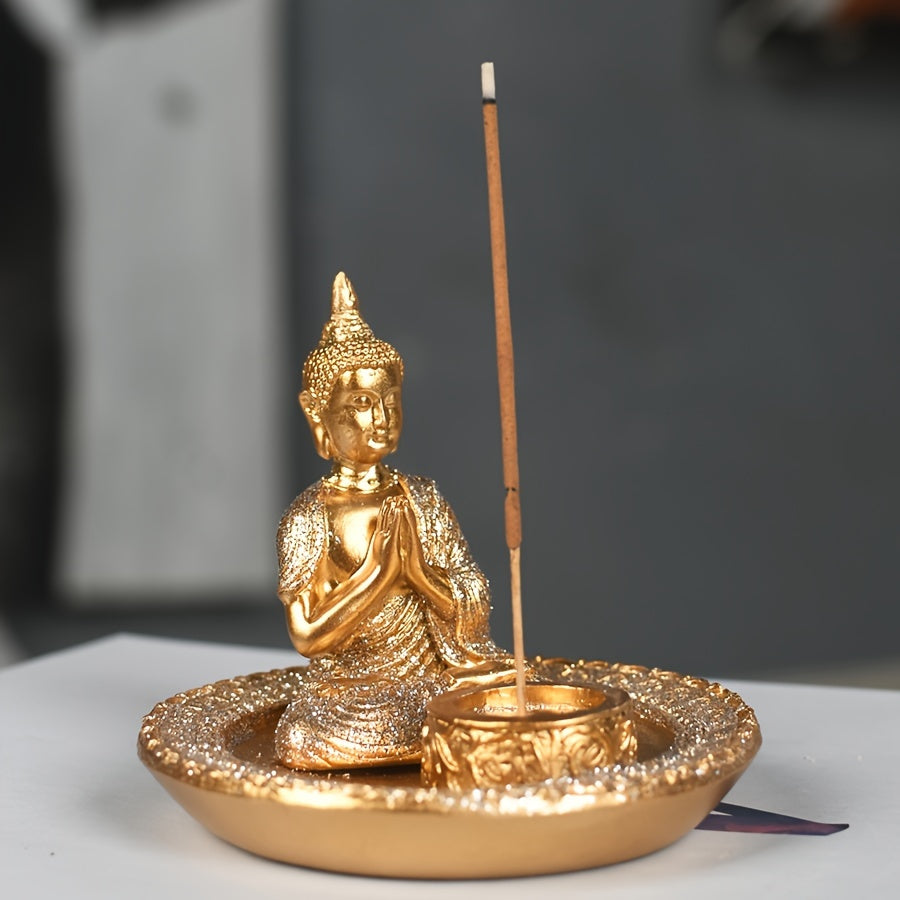 Incensário Buda Dourado em Meditação
