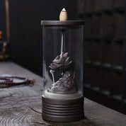 Incensário Cascata Dragão Longjing com Cúpula de Vidro