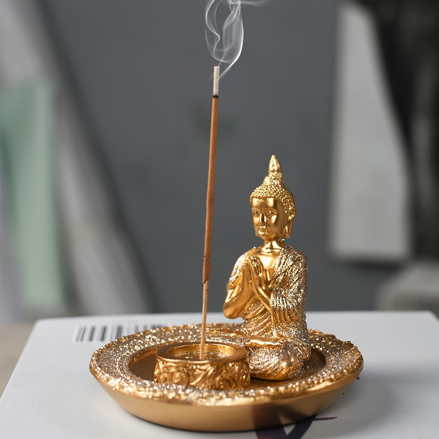 Incensário Buda Dourado em Meditação