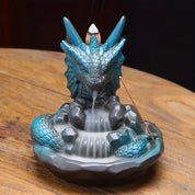 Incensário Cascata Dragão Cobra Azul