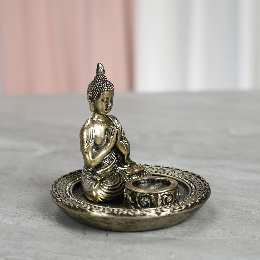 Incensário Buda Dourado em Meditação