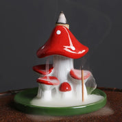 Incensário Cascata Casa Cogumelo Vermelho