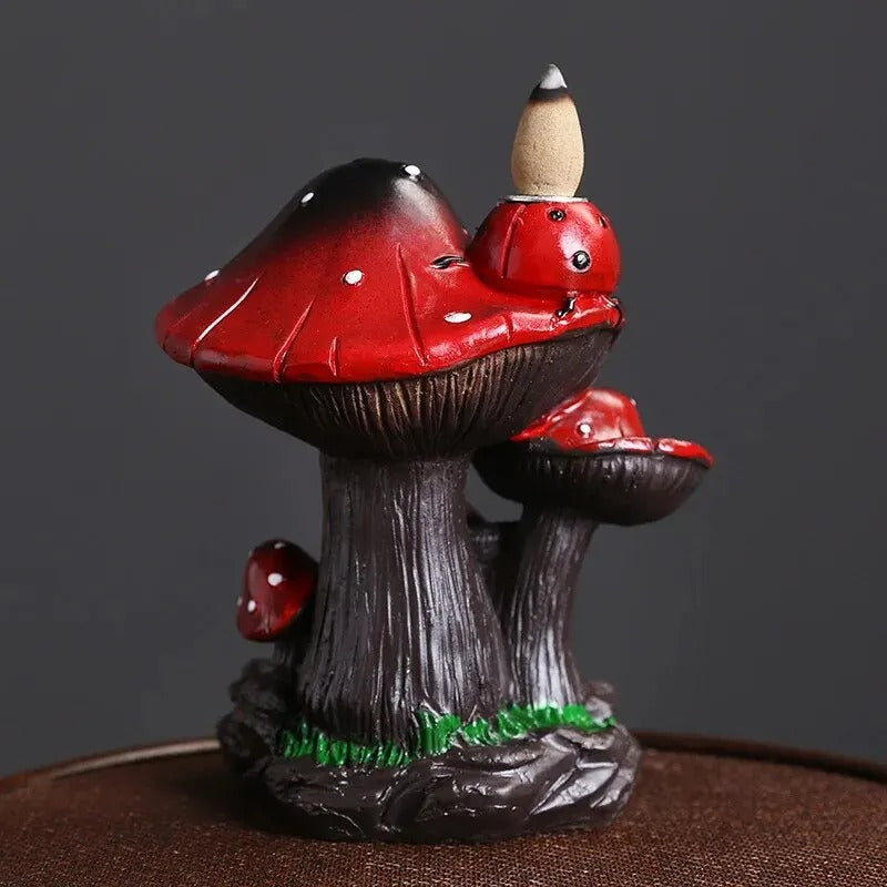 Incensário Cascata Cogumelo Vermelho