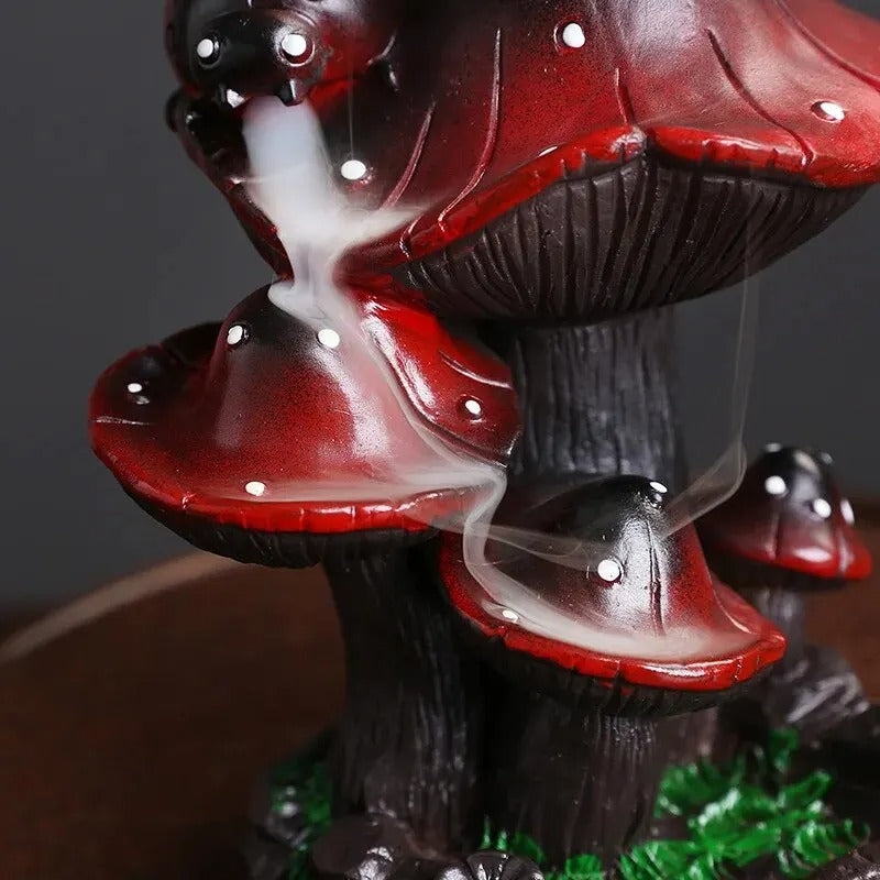 Incensário Cascata Cogumelo Vermelho