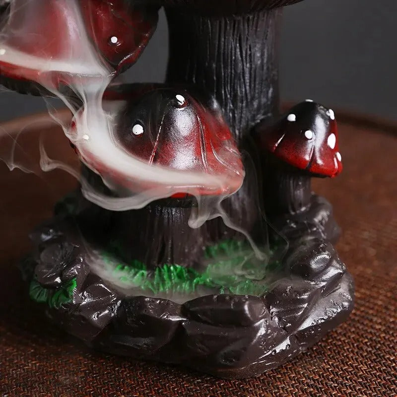 Incensário Cascata Cogumelo Vermelho