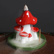 Incensário Cascata Casa Cogumelo Vermelho
