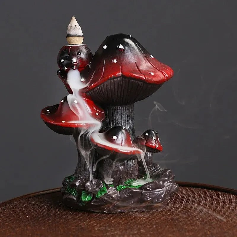 Incensário Cascata Cogumelo Vermelho