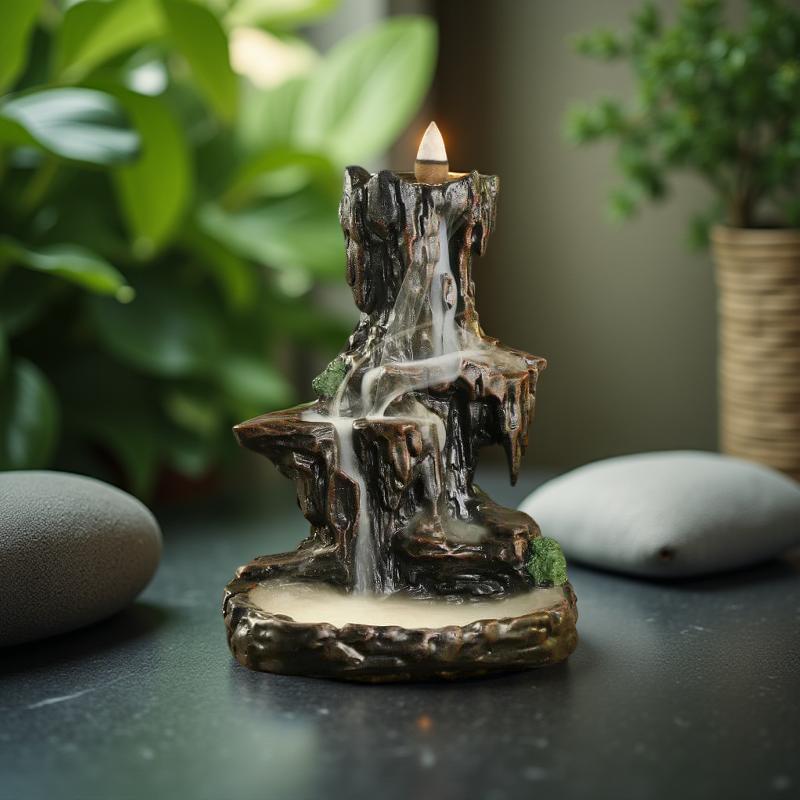  Incensário Cascata Montanha Fluxo Zen