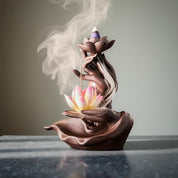 Incensário Cascata Flor de Lótus e Mão de Buda